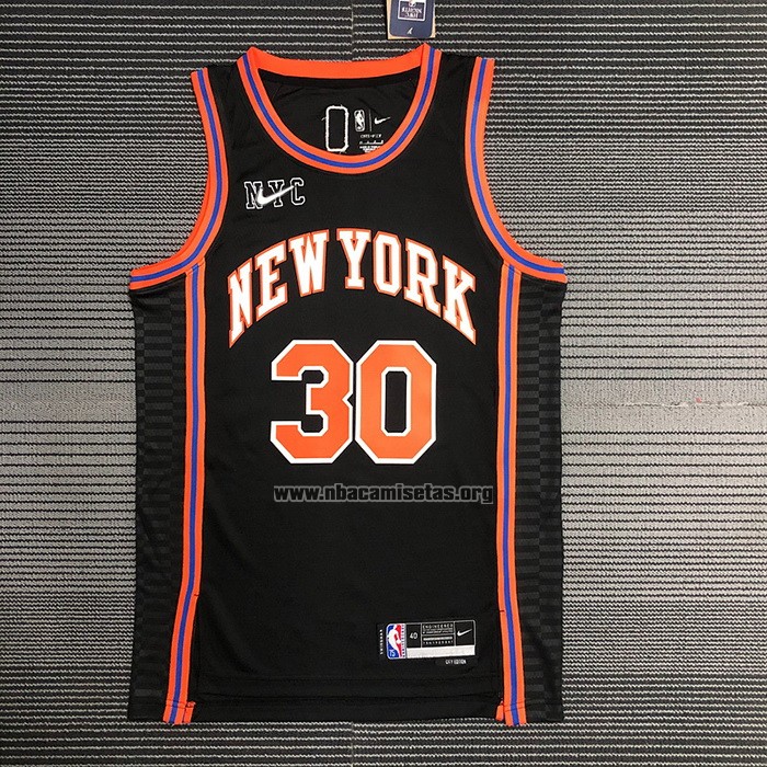 Camiseta New York Knicks Julius Randl NO 30 Ciudad 2021-22 Negro
